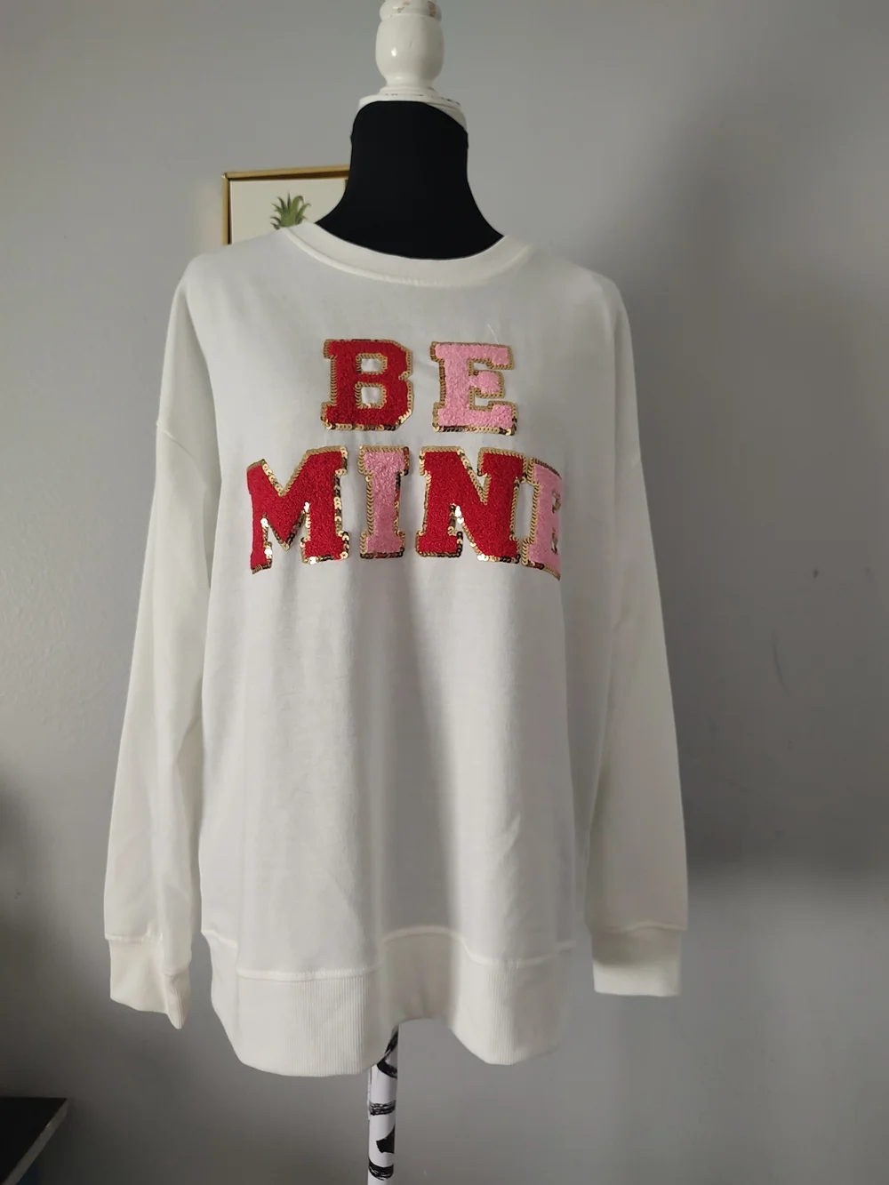 Philosophy White 'BE MINE' Embellished Crewneck Sweatshirt